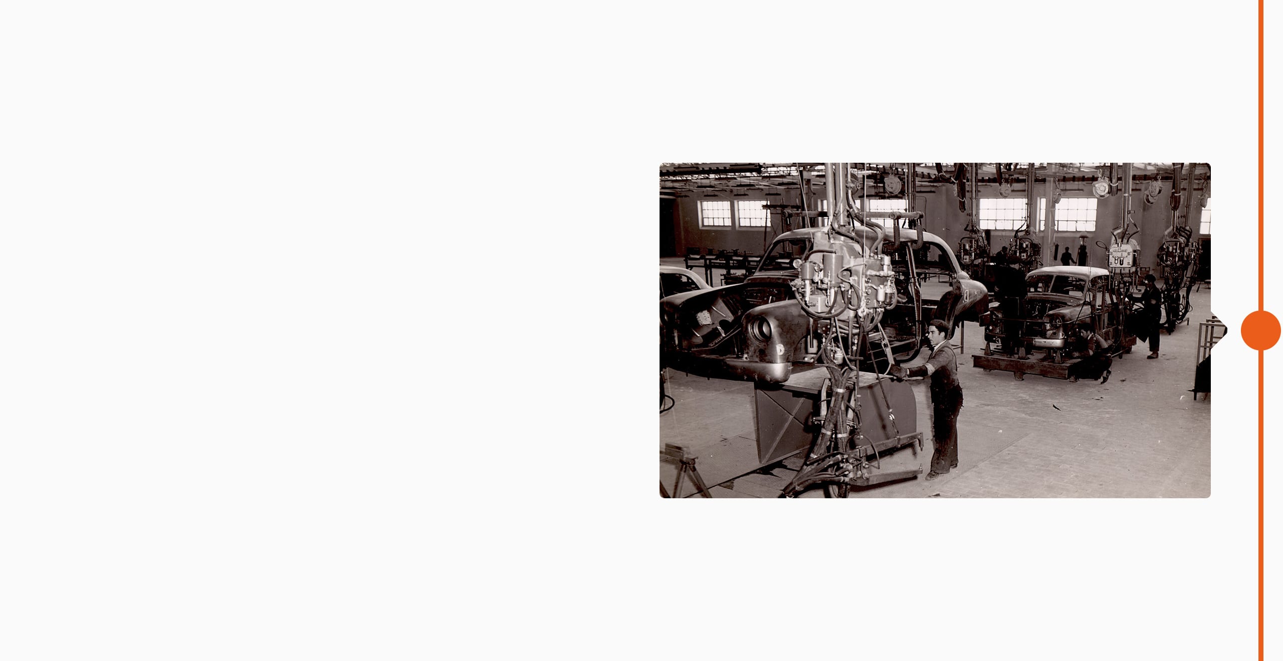 SEAT varumärke historia 1953 SEAT 1400 bilmodel - Zona Franca fabriken svartvit fotot