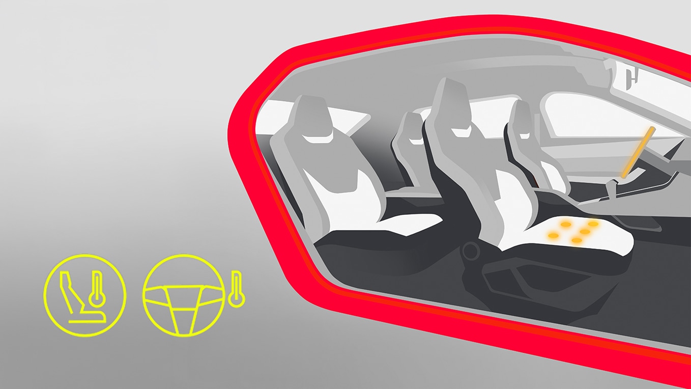 Interiördesignen i SEAT Ibiza ger en säkrare och varmare körupplevelse tack vare vinterpaketet. 