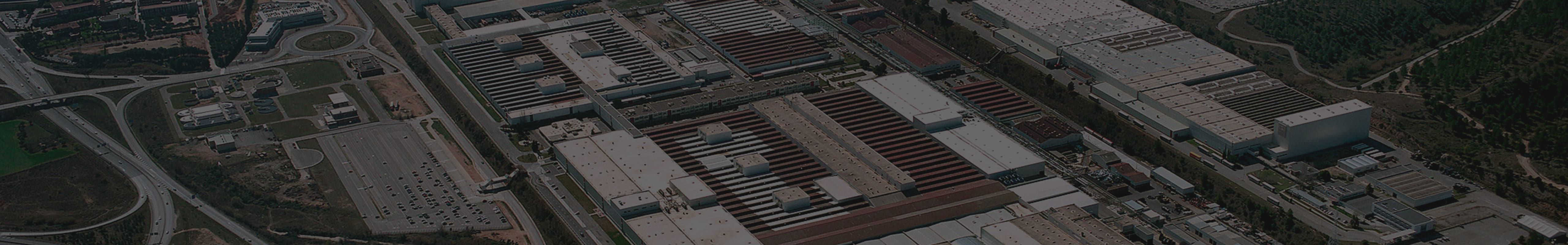 SEATs bilfabrik i Martorell utanför Barcelona, sedd ur drönarvy