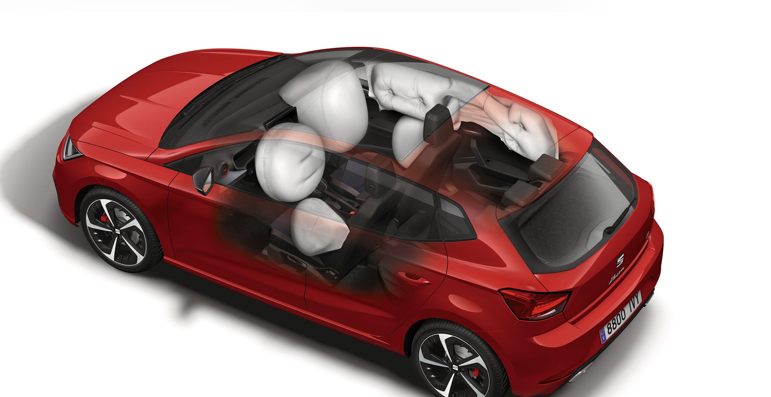 SEAT Ibiza krockkuddar uppifrån 