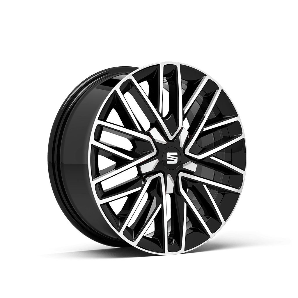 seat ibiza style dynamic 17 inch black machined alloy wheels